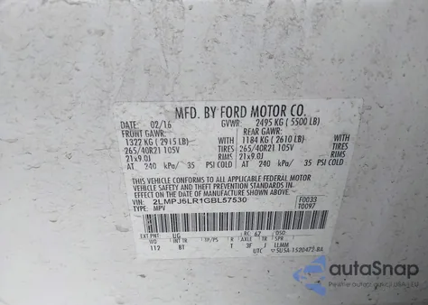 2016 Lincoln Mkx Reserve from USA, damaged, VIN 2LMPJ6LR1GBL57530